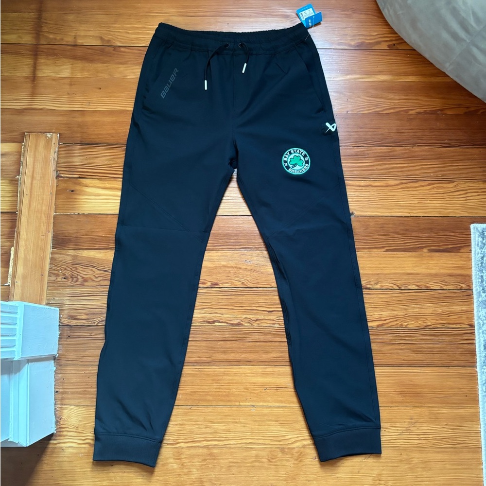 BRAND NEW WITH TAG!! Bay State Breakers Hockey Black Bauer Team Joggers.